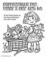 Coloring Scout Girl Pages Responsible Daisy Say Law Scouts Petal Responsibility Printable Book Makingfriends Sheets Petals Color Print Activities Orange sketch template