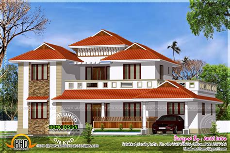 traditional home  modern elements home kerala plans