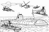 Coloring Army Military Pages Battleship Print sketch template
