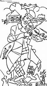 Chagall Violinista Violinist Misti Klee Supercoloring Arcimboldo Schede Semente Pinceles sketch template