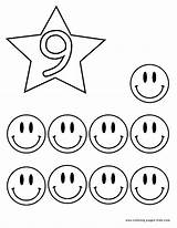 Coloring Pages Kids Counting Number Color Numbers Printable Educational Sheet Nine Sheets Count Printables Smileys Math sketch template