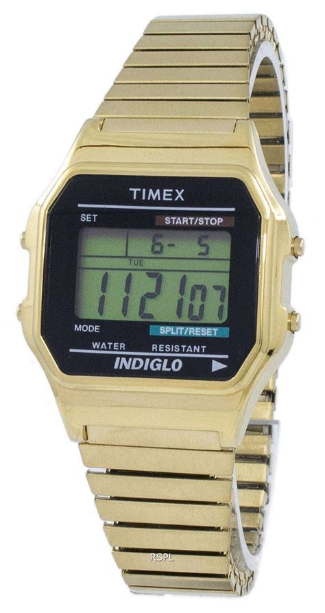 timex classic indiglo chronograph alarm digital  mens