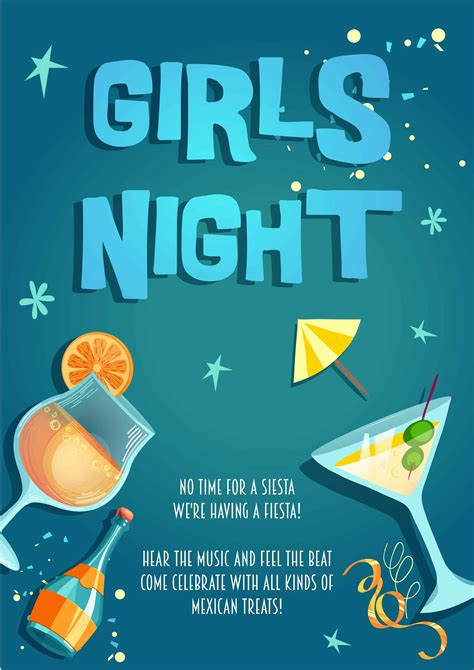 girls vector girls night vector invitation template designious