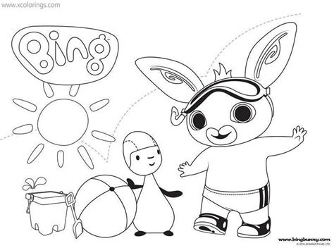 bing bunny coloring pages sunny day xcoloringscom