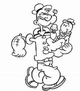 Coloring Popeye Man Pages Sailor Popular sketch template