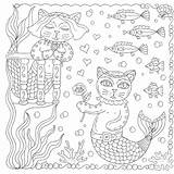 Coloring Macmillan Mermaid Zendoodle Books sketch template