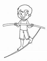 Acrobat Coloring Pages Rope sketch template