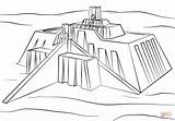 Ziggurat Coloring Ur Pages Mesopotamia Drawing Drawings Ancient Architecture sketch template