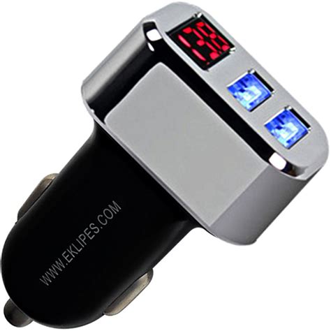 duo usb smart charger car battery voltage display
