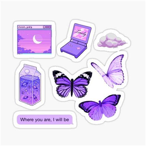 violet aesthetic stickers