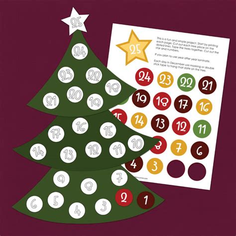christmas countdown tree printable     printablee