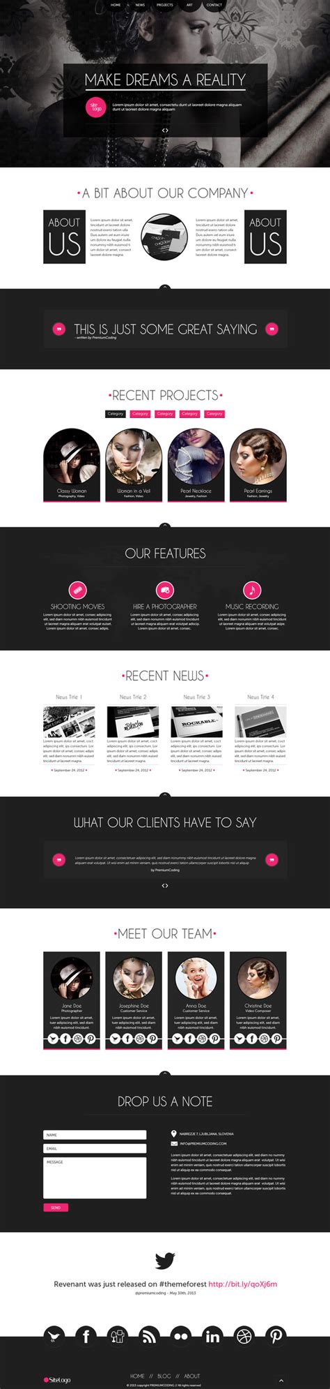 gothica a one page template in got psd templates templates page