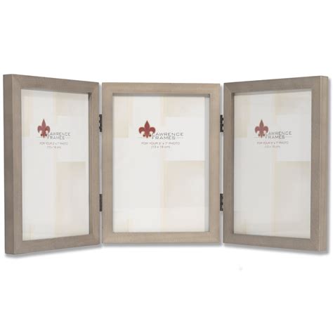 hinged triple gray wood picture frame gallery collection