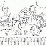 Farm Coloring Pages Animals Preschool Printable Barn Drawing Animal Scene Scenes Sheets Print Agriculture Country Color Kids Barnyard Kindergarten Little sketch template