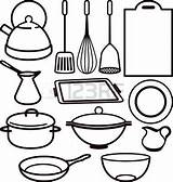 Utensils Clipart Cooking Kitchen Clip Drawing Utensil Vector Set Tools Coloring Drawings Pages Presentations Websites Reports Powerpoint Projects Use These sketch template