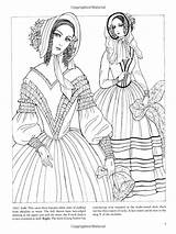 Dover Victorian Godey Fashions sketch template