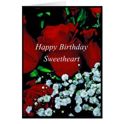 happy birthday sweetheart greeting card zazzle