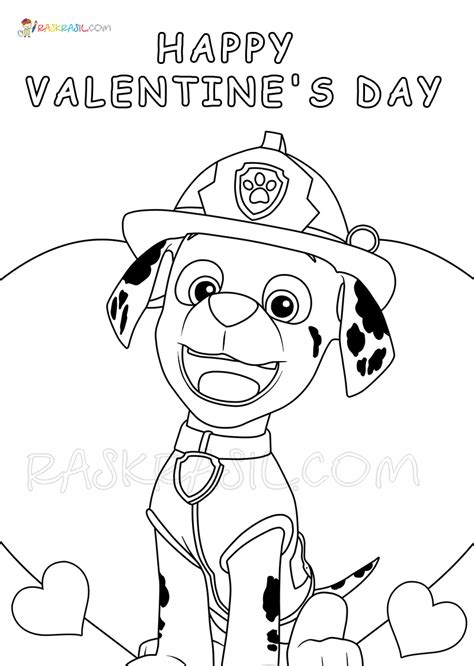 paw patrol valentine coloring page printable images   finder