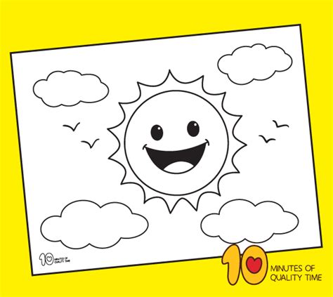 sun coloring page  minutes  quality time