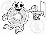 Coloring Donut Pages Dunking Dodgeball Basketball Getcolorings Printable sketch template