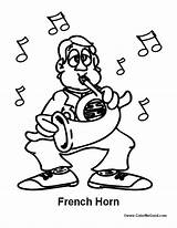 French Horn Coloring Player Pages Activity sketch template