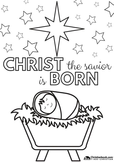 christ  savior  born  christmas coloring preschool