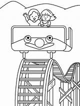 Roller Coaster Coloring Pages Color Getcolorings Printable Print sketch template