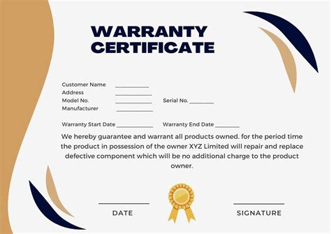 warranty certificate format  word
