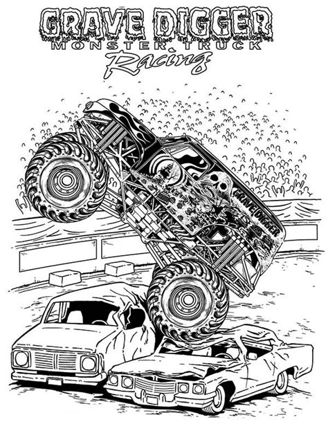 grave digger monster truck coloring page kids play color monster