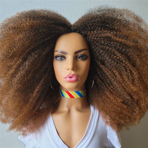 Super Full Afro Kinky Wig Handmade Natural 4c Hair Afro Kinky Etsy