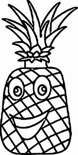 Coloring Pineapple Cartoon Characters Pages Wecoloringpage Fruit sketch template