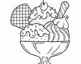 Coloring Cone Ice Cream Getcolorings sketch template