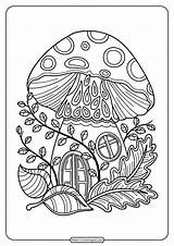 Mushroom Coloring Pages Printable House Whatsapp Tweet Email sketch template