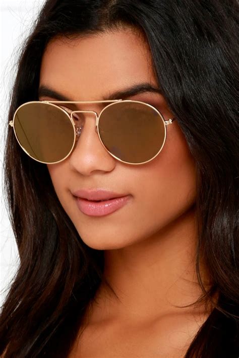 aviator sunglasses gold and brown sunglasses round sunglasses 17