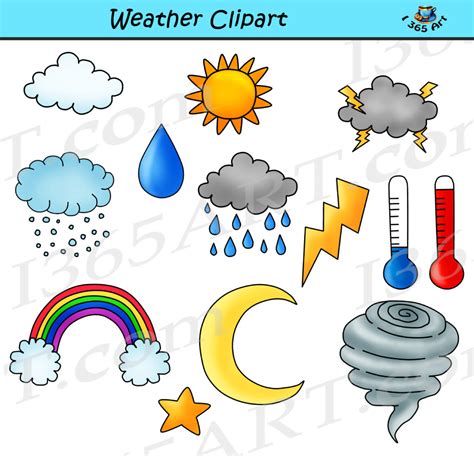 weather clipart bundle set commercial  clipart  school