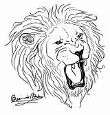 Lion Head Tattoo Outline Drawing Line Face Tattoos Simple Sketches Sketch Drawings Roaring Getdrawings Designs Lioness Leo Cool Pattern Coloring sketch template