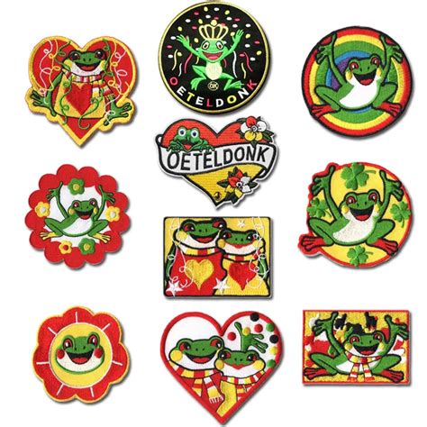 pcslot oeteldonk emblem frog mascot carnival netherland iron  patches  clothes