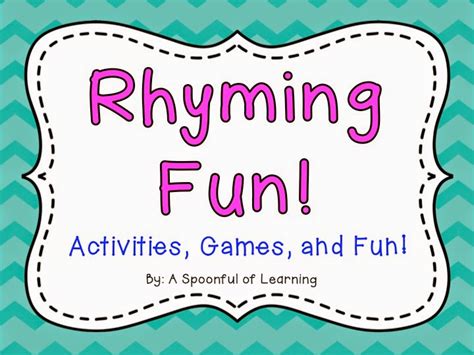 rhyming fun rhyming activities  spoonful  learning