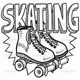 Roller Skating Skates Skate Sketch Patines Illustration Drawing Dibujos Dibujo Stock Patinaje Coloring Para Pages Template Doodle Fotos Patins Colorir sketch template