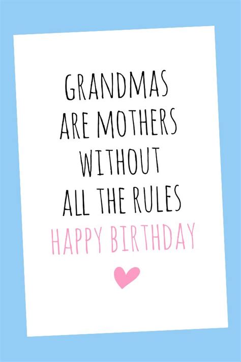 grandma birthday card digital printable card grandma birthday card