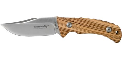 fox knives black fox clip point bf zw zebrawood hunting knife