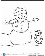 Snowman Coloring Printable Penguin Pages Craft Christmas Printablee Via Printables Cut sketch template
