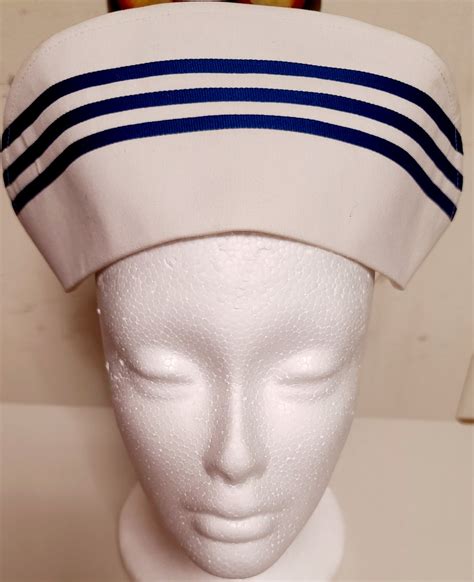 nurse cap  blue stripes etsy