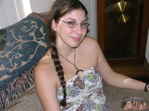 amateur brunette freckled face teen wearing glasses 115341