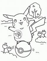 Pikachu Pokemon Coloring Pages Kids Colouring Wuppsy Printable Printables Characters sketch template