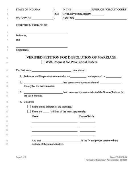 printable official divorce papers tutoreorg master  documents