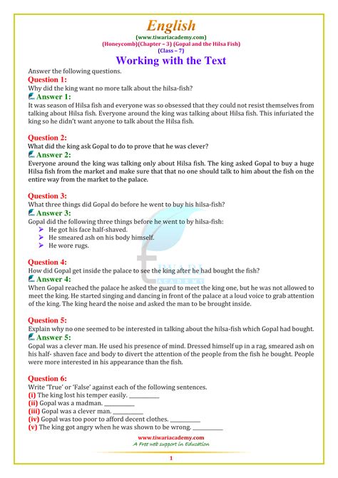 ncert solutions  class  english honeycomb chapter