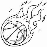 Basketball Coloring Pages Kids Color Print Fire Coloriage Sheets Basketballs sketch template