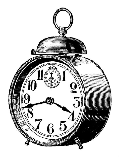 digital stamp design vintage timepieces pocket  alarm clock