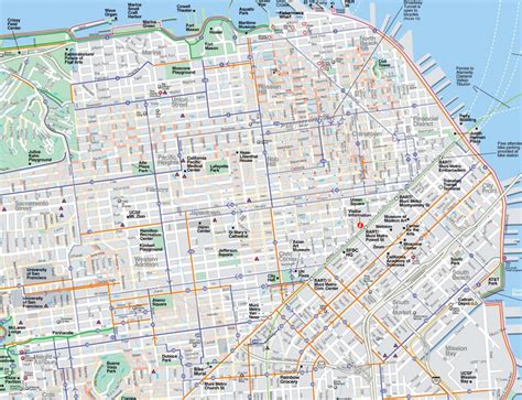 printable map  san francisco downtown printable maps